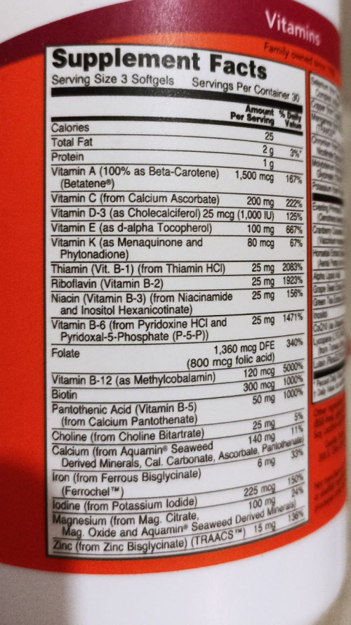 Витамины Now Foods Eva 90 капсул фото 2