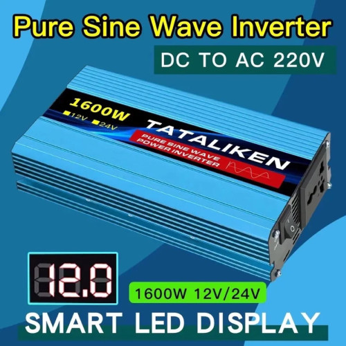 Инвертор TATALIKEN 12V на 220V AC/DС 1600W чистий синус в наявності фото 4