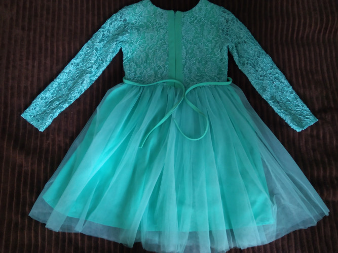 Сукня бірюзового кольору для дівчинки 10-11років. фото 2