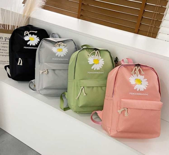 Комплект набор 4в1 рюкзак сумка косметичка пенал с ромашкой фото 8
