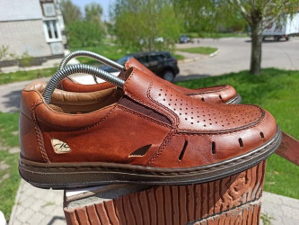Комфортні шкіряні туфлі Rieker