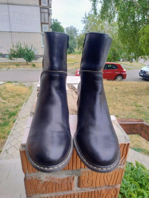 Шкіряні ботильони на утеплювачі Rieker фото 2
