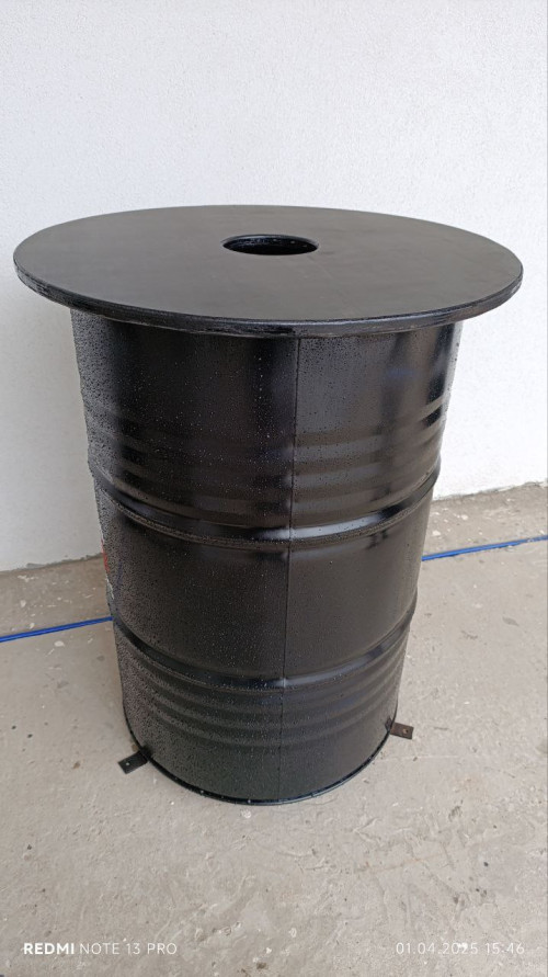 Стіл з бочки, вуличний столик-бочка, лофт меблі, вулична урна фото 5