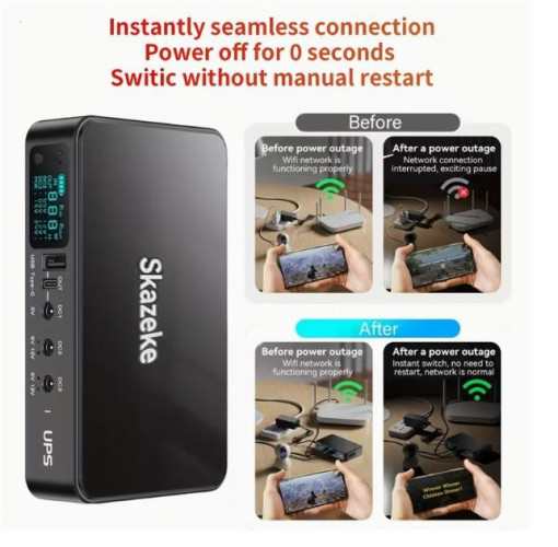 Міні UPS для роутера з вбудованим бл.живлення, 18000mAh, рег.напруги фото 4