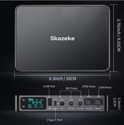 Міні UPS для роутера з вбудованим бл.живлення, 18000mAh, рег.напруги фото 5