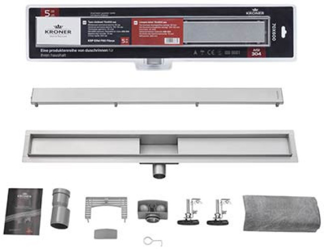 Трап для душа под плитку Kroner нержавеющая сталь фото 2