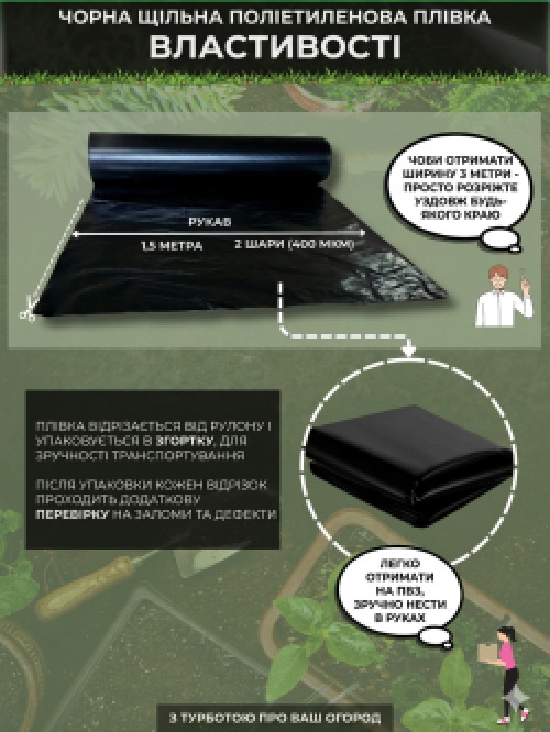 Плівка чорна  будівельна для стяжок та ремонту фото 3