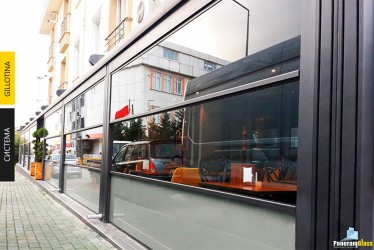 Горизонтальні вікна, автоматичні вікна, тераса ресторану, тераса кафе