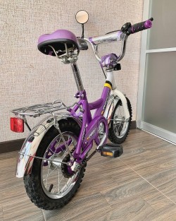 Велосипед Profi Trike 12д (P1248A) фіолетовий з додатковими колесами