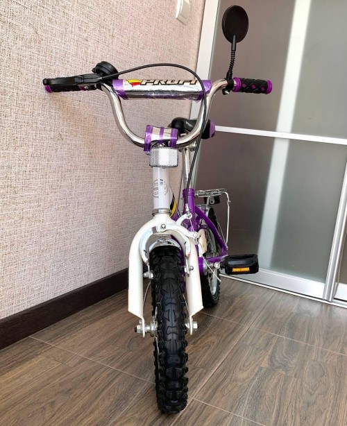 Велосипед Profi Trike 12д (P1248A) фіолетовий з додатковими колесами фото 4