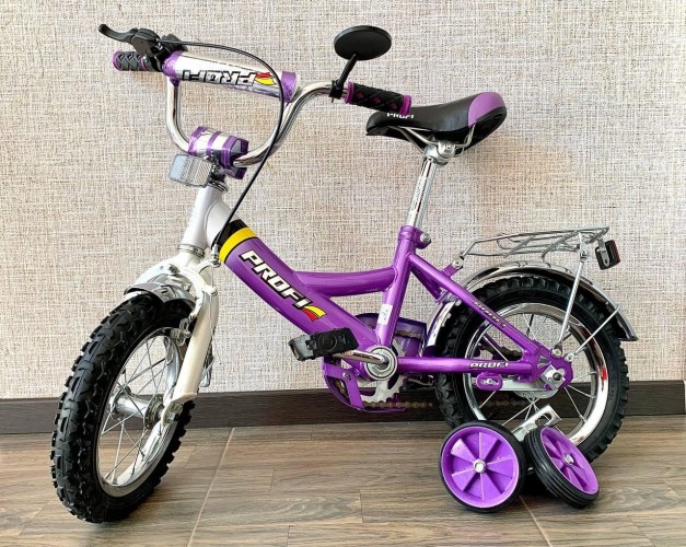 Велосипед Profi Trike 12д (P1248A) фіолетовий з додатковими колесами фото 6