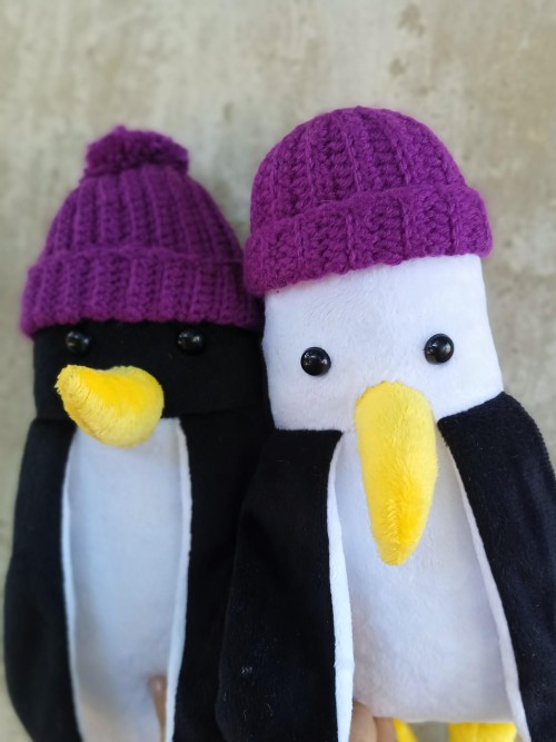 Мягкие плюшевые игрушки пингвин и чайка ручная работа 